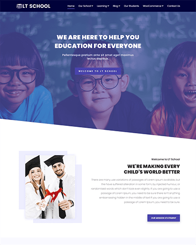 Lt School Onepage – Free One Page Responsive Education / University / School Joomla Template
