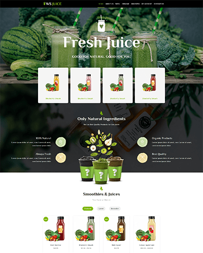 Ws Juice – Best Free Smoothie Website Template